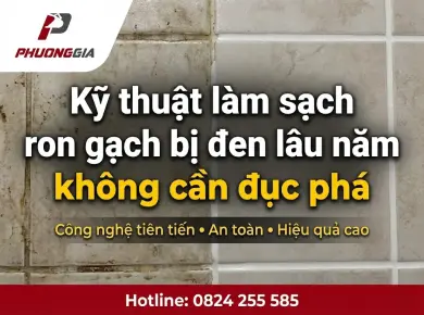 Kỹ thuật l&agrave;m sạch ron gạch bị đen l&acirc;u năm kh&ocirc;ng cần đục ph&aacute; 