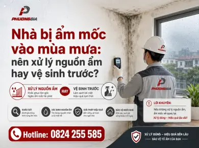 Nh&agrave; bị ẩm mốc v&agrave;o m&ugrave;a mưa: n&ecirc;n xử l&yacute; nguồn ẩm hay vệ sinh trước? 