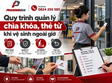 Quản l&yacute; ch&igrave;a kh&oacute;a, thẻ từ khi vệ sinh ngo&agrave;i giờ như thế n&agrave;o? 