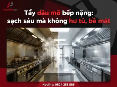 Tẩy dầu mỡ bếp nặng: sạch s&acirc;u m&agrave; kh&ocirc;ng hư tủ, bề mặt 