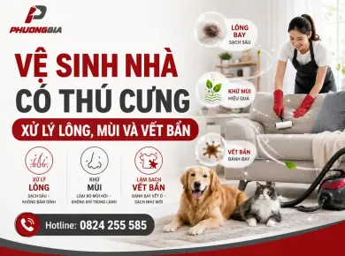 Vệ sinh nh&agrave; c&oacute; th&uacute; cưng: C&aacute;ch xử l&yacute; l&ocirc;ng, m&ugrave;i v&agrave; vết bẩn hiệu quả 