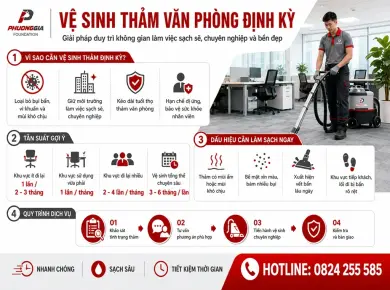Vệ sinh thảm văn ph&ograve;ng định kỳ bao l&acirc;u một lần l&agrave; ph&ugrave; hợp? 