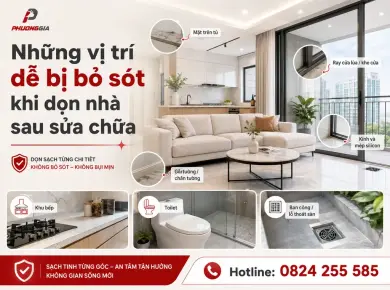 Những vị tr&iacute; dễ bị bỏ s&oacute;t khi dọn nh&agrave; sau sửa chữa 