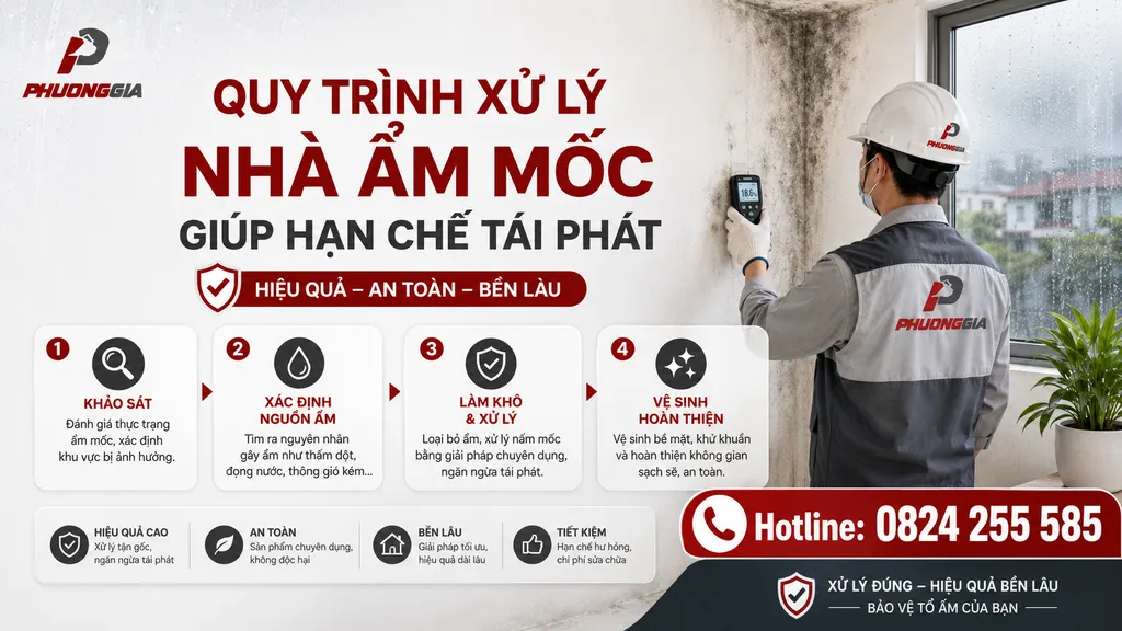 Quy trình xử lý nhà ẩm mốc giúp hạn chế tái phát