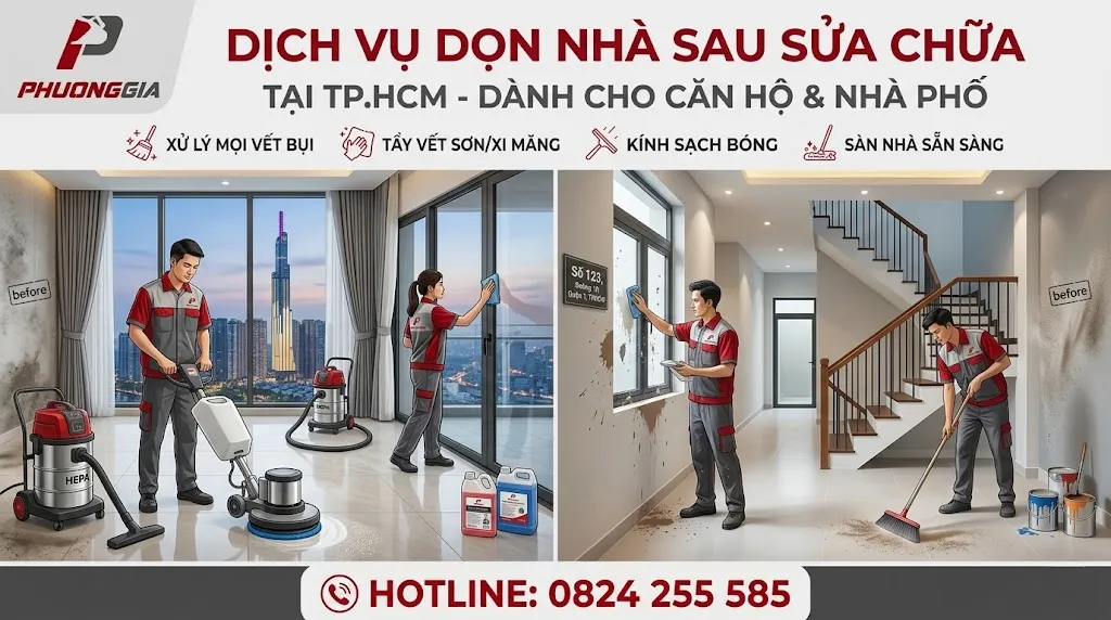 Dịch vụ dọn nhà sau sửa chữa tại TPHCM