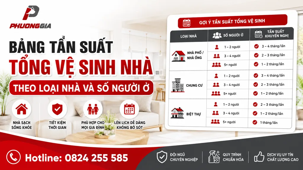 Bảng tần suất tổng vệ sinh nhà theo loại nhà và số người ở