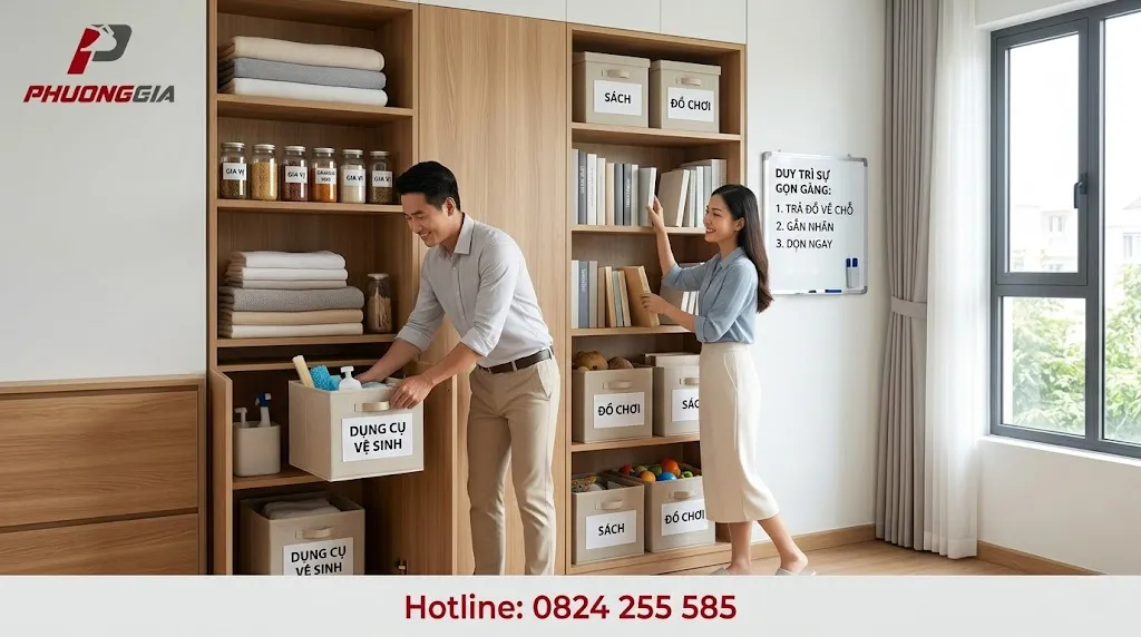 Sắp xếp vị trí đồ đạc sau khi tổng dọn