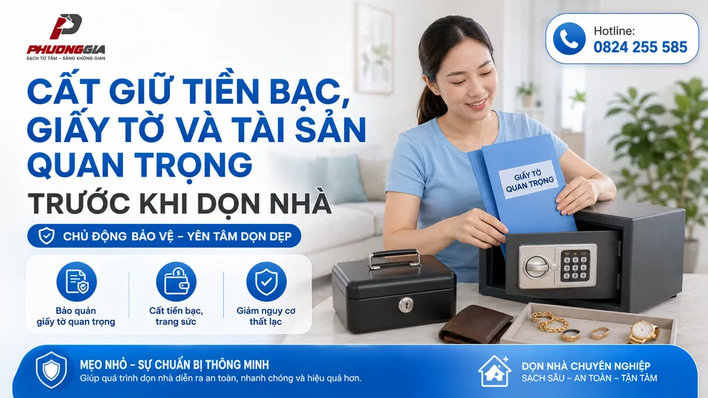 Cất giữ tiền bạc giấy tờ và tài sản quan trọng trước khi dọn nhà