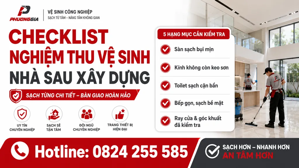Checklist nghiệm thu vệ sinh nhà sau xây dựng trước khi bàn giao