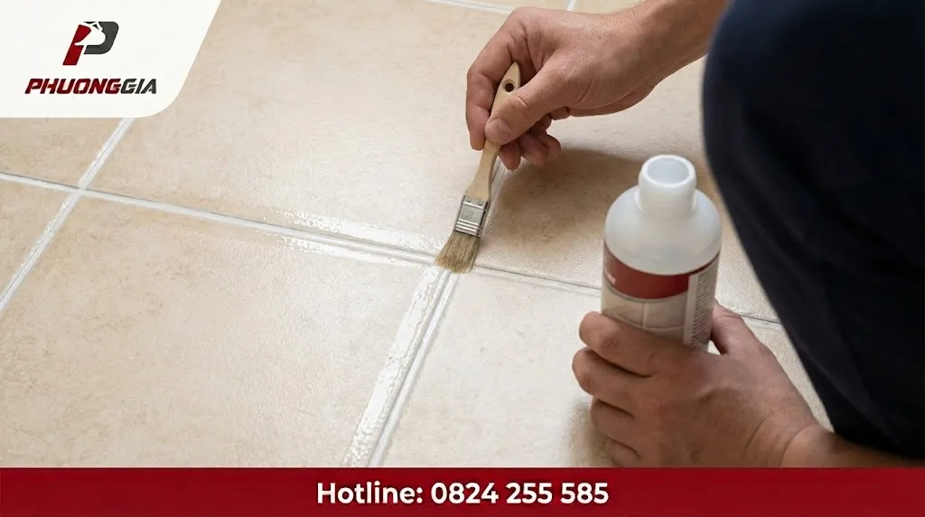 Phủ sealer để hạn chế ron bị đen lại