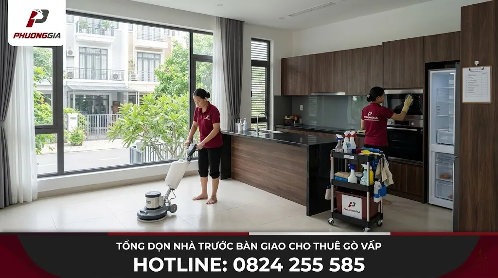 Tổng dọn nhà trước khi bàn giao cho thuê tại Gò Vấp