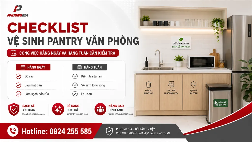 Checklist vệ sinh pantry văn phòng hằng ngày và hằng tuần