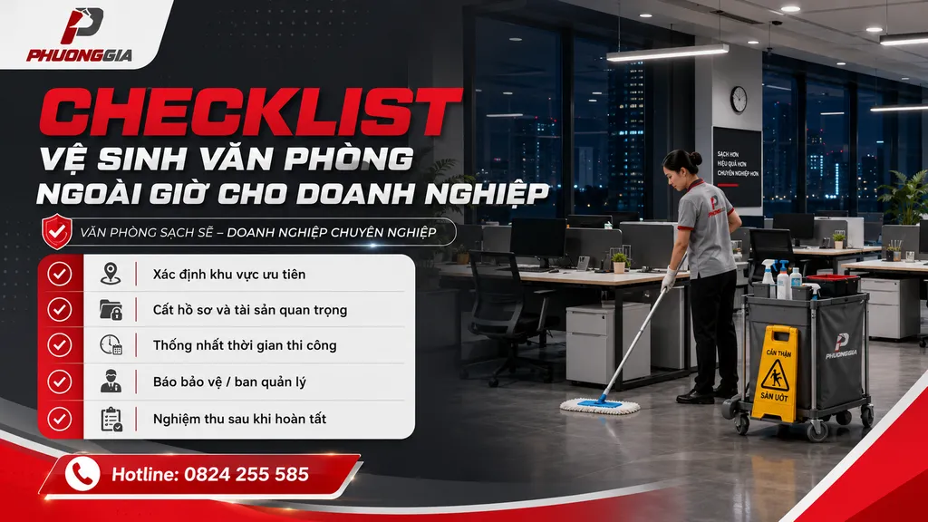 Checklist vệ sinh văn phòng ngoài giờ cho doanh nghiệp