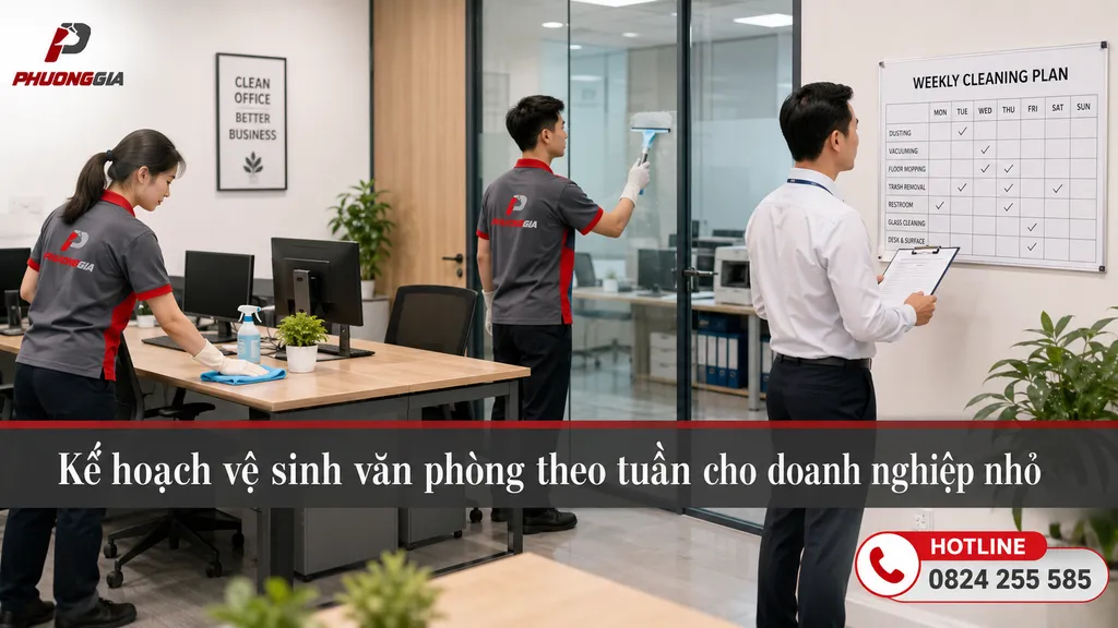 Kế hoạch vệ sinh văn phòng theo tuần cho doanh nghiệp nhỏ