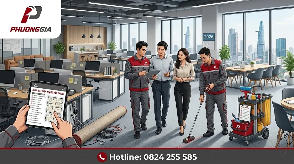 Khảo sát hiện trạng văn phòng để lên báo giá sát thực tế