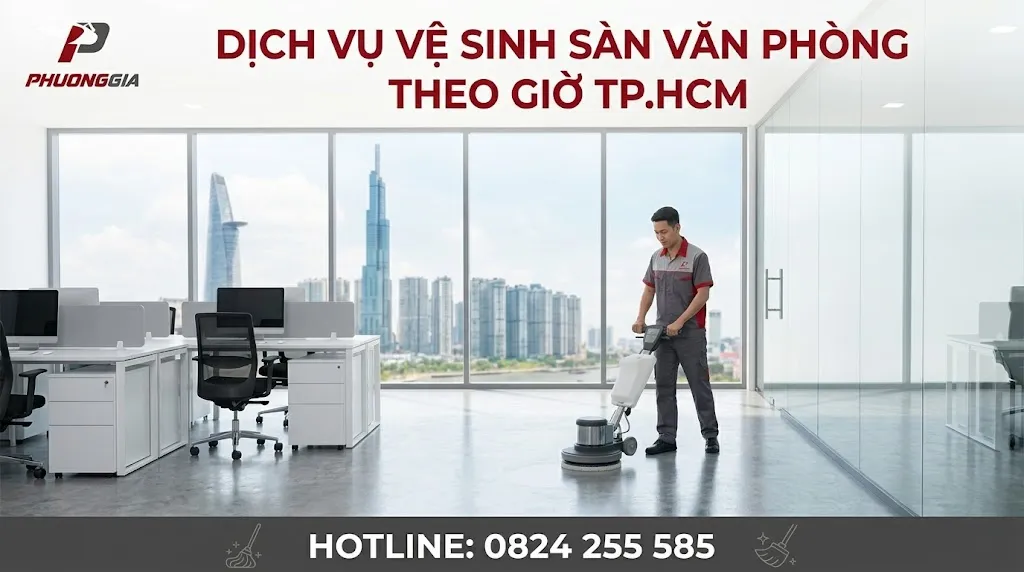 Dịch vụ vệ sinh sàn văn phòng theo giờ tại TPHCM