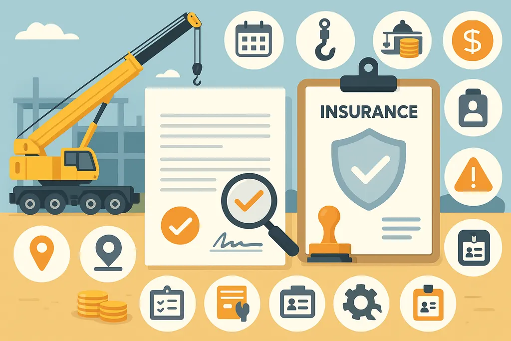 Những điều cần kiểm tra trong hợp đồng thuê xe cẩu và giấy tờ bảo hiểm