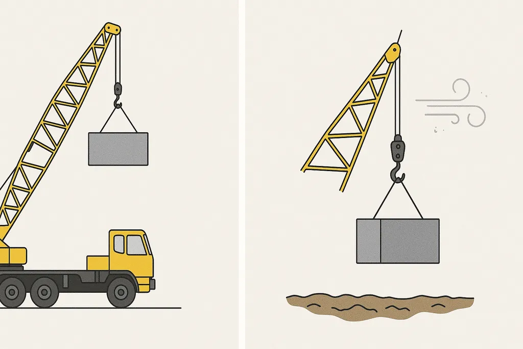 yếu tố ảnh hưởng đến tải trọng cẩu an toàn