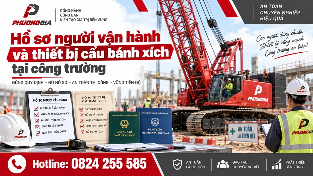 Hồ sơ người vận hành và thiết bị cẩu bánh xích tại công trường