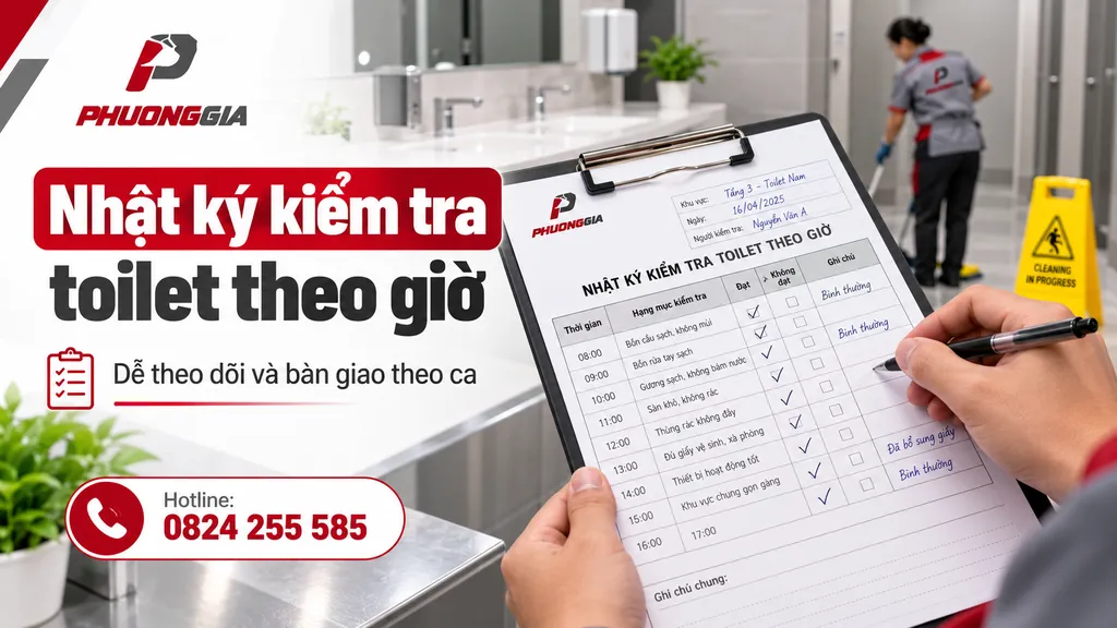 Bảng nhật ký kiểm tra toilet văn phòng theo giờ