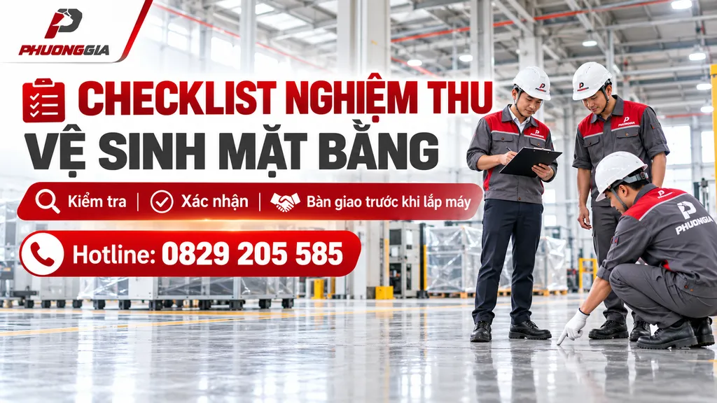 Checklist nghiệm thu vệ sinh mặt bằng nhà xưởng trước khi lắp máy