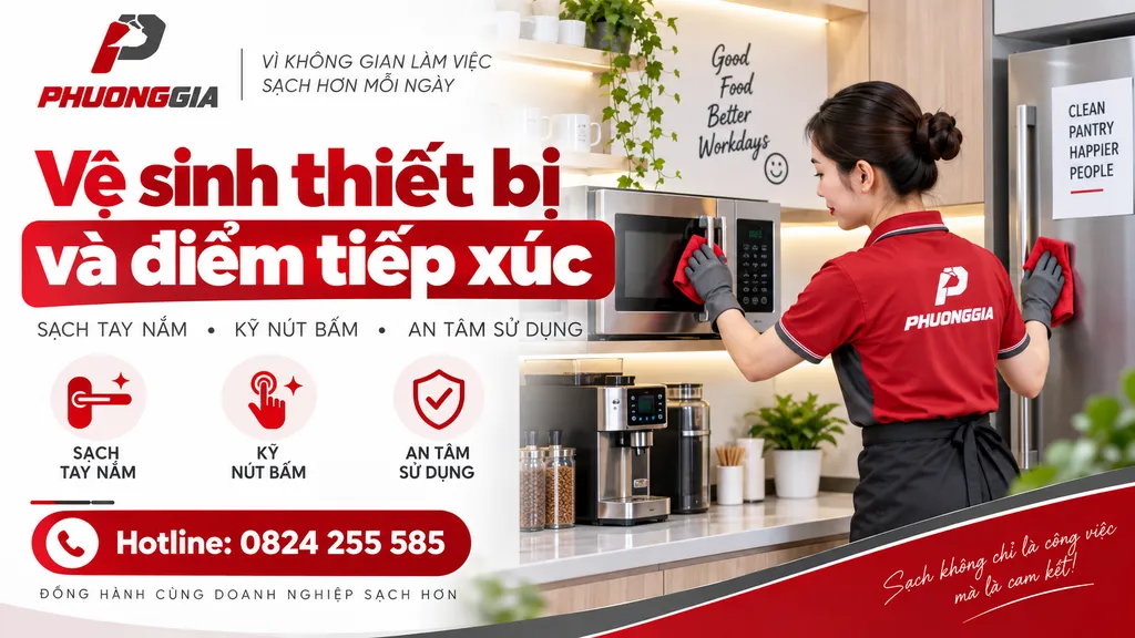 Vệ sinh thiết bị và các điểm tiếp xúc trong pantry
