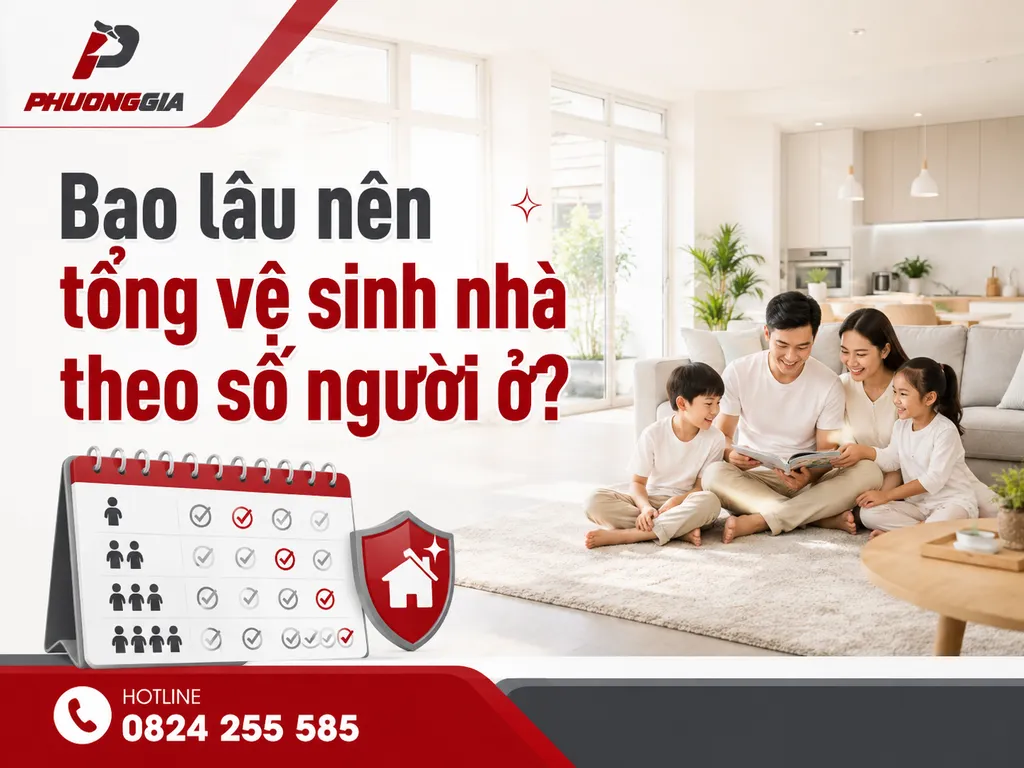 Bao lâu nên tổng vệ sinh nhà theo loại nhà và số người ở