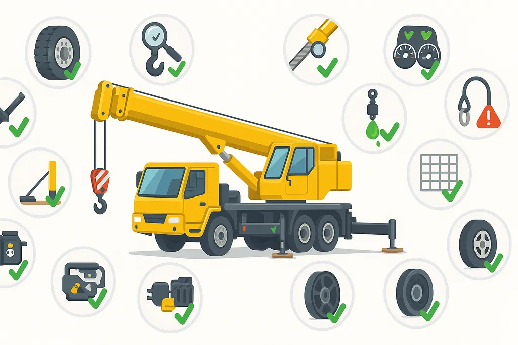 Checklist an toàn xe cẩu trước ca vận hành