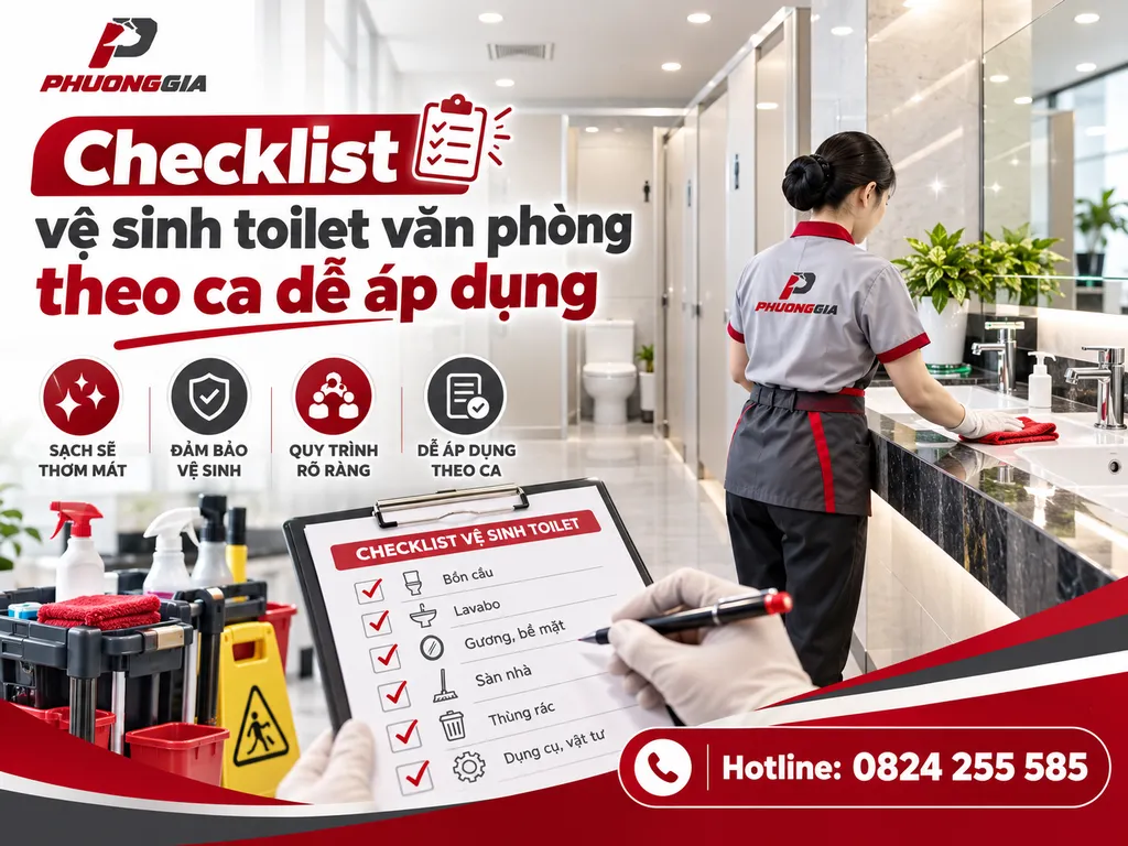 Checklist vệ sinh toilet văn phòng theo ca