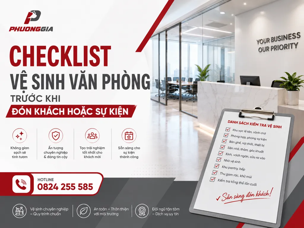 Checklist vệ sinh văn phòng trước sự kiện cho doanh nghiệp