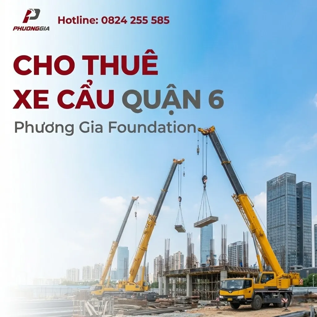 dịch vụ cho thuê xe cẩu quận 6 tại Phương Gia Foundation