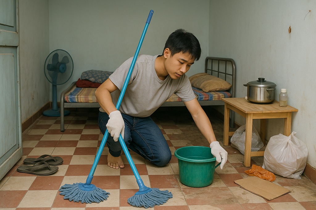 dọn dẹp phòng trọ