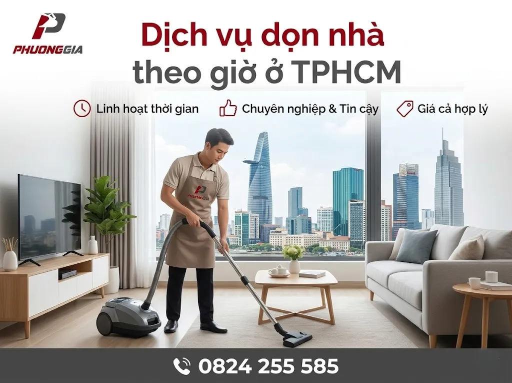 Dịch vụ dọn nhà theo giờ tại TPHCM của Phương Gia Foundation