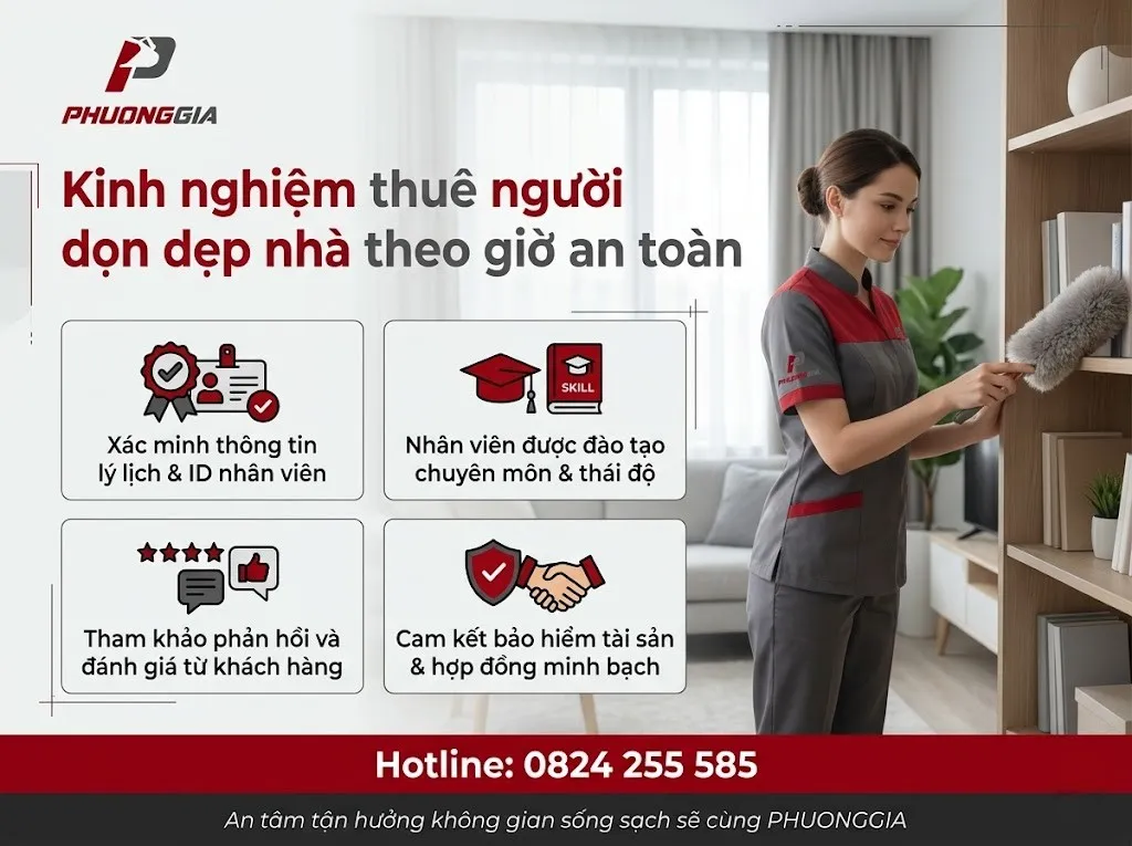 Kinh nghiệm thuê người dọn dẹp nhà theo giờ an toàn
