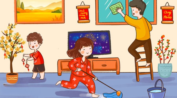 làm sạch nhà cửa đón tết