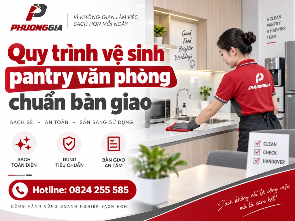 Quy trình vệ sinh pantry văn phòng chuẩn bàn giao