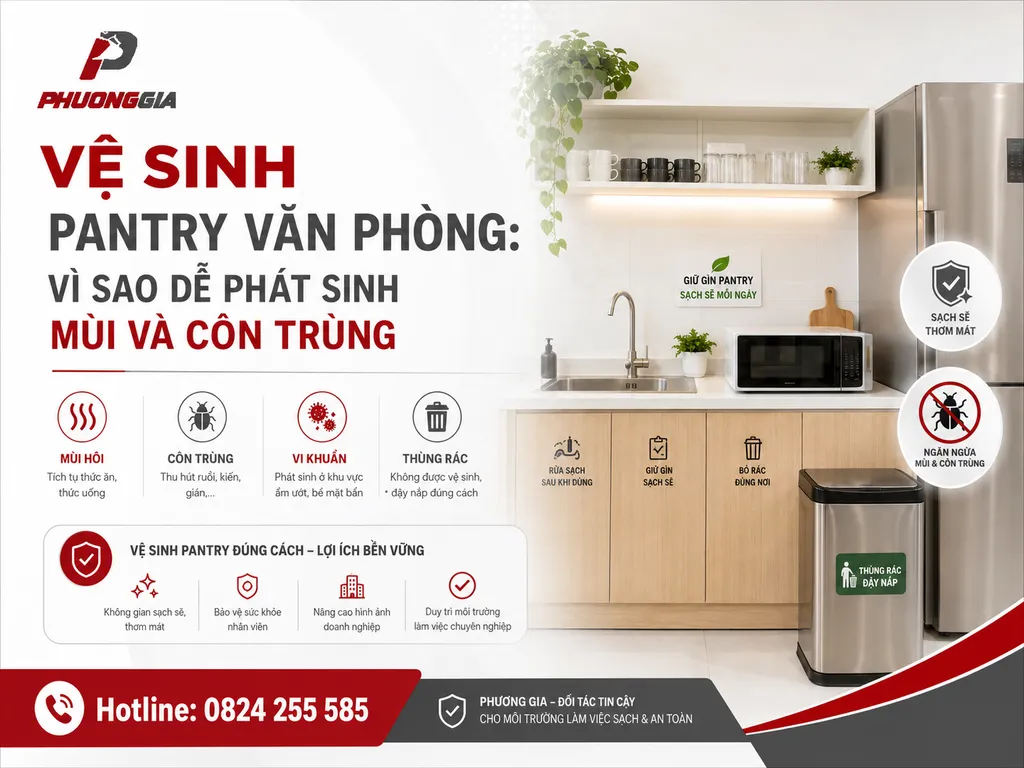 Vệ sinh pantry văn phòng: vì sao dễ phát sinh mùi và côn trùng
